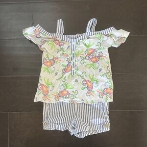 Janie and Jack Floral and Striped Kids Matching Set